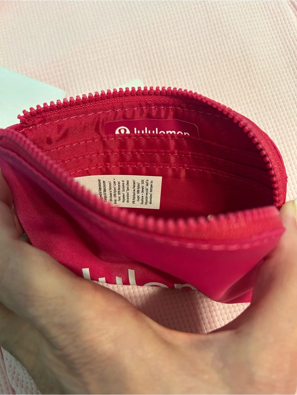 Lululemon athletica Hot Pink Zip Card Pouch